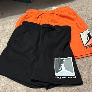 Jordan Boys Athletic Shorts — Black & Orange Pair